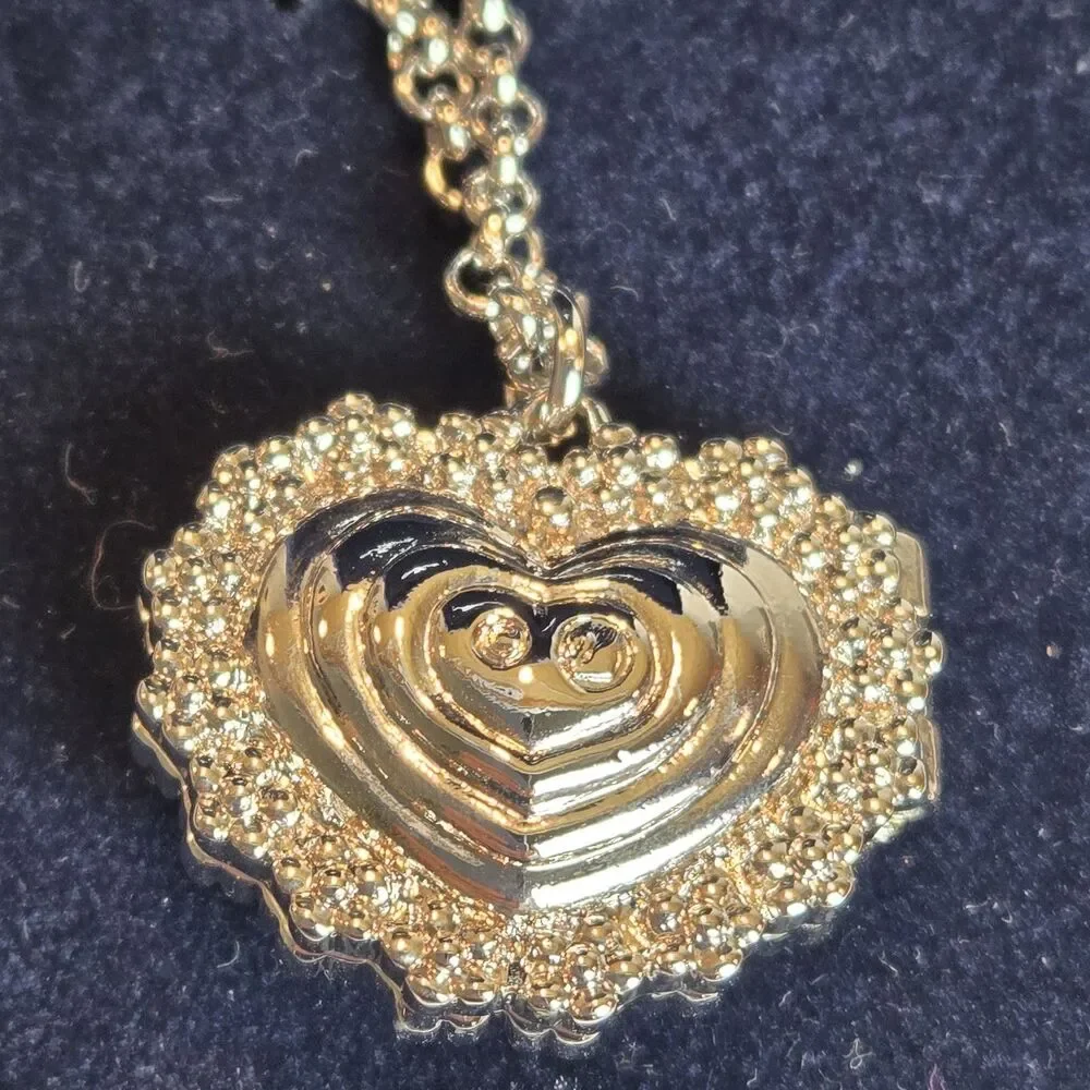 Vintage Swarovski Crystal Heart Locket Necklace Pink Clear Swan Box COA